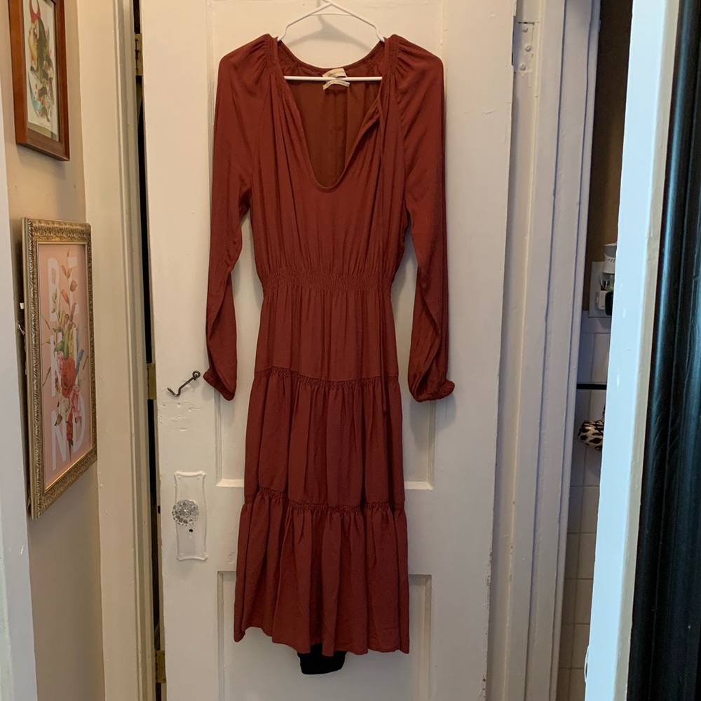 Rustic American Eagle tiered babydoll fall dress